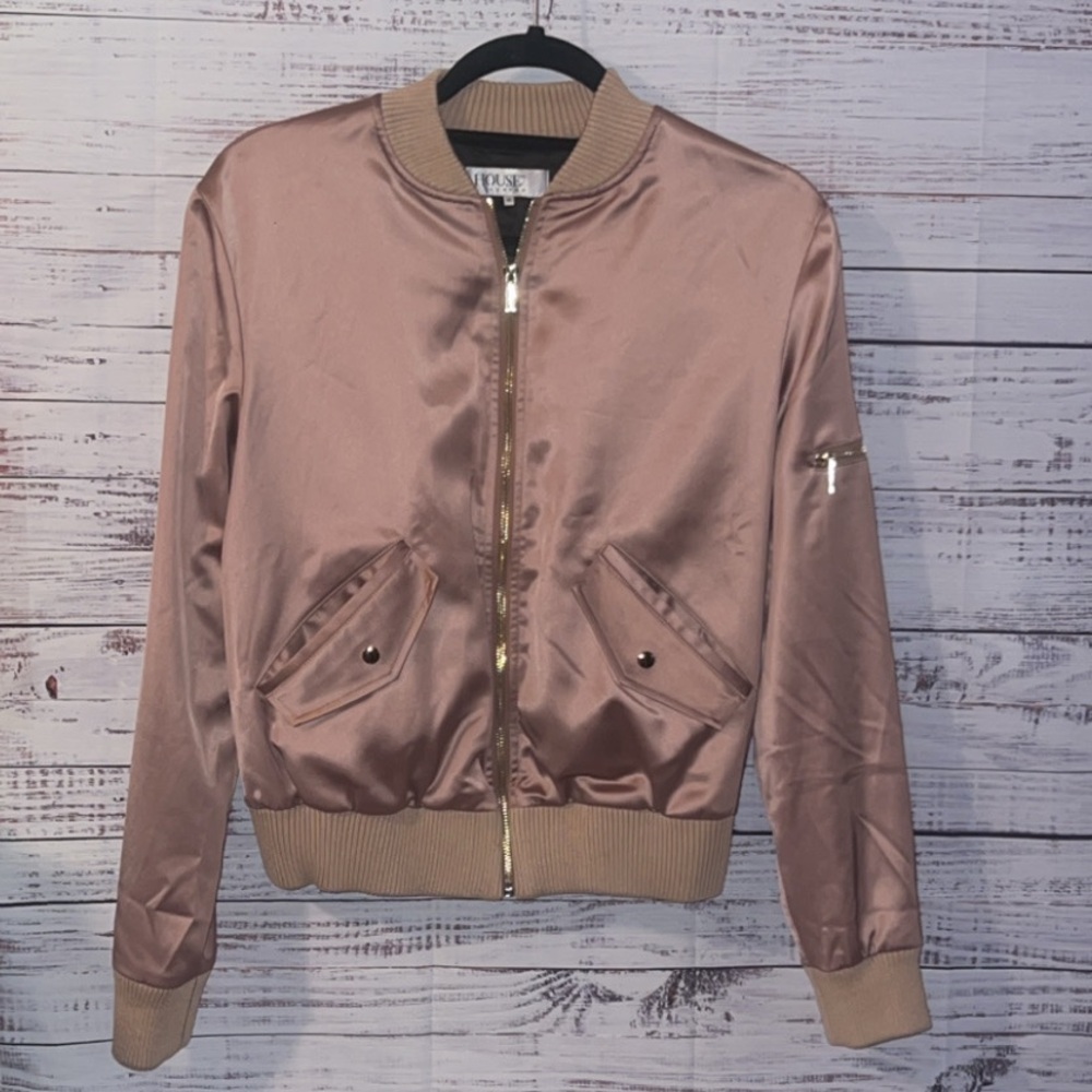 House Of CB Satin Bomber Jacket